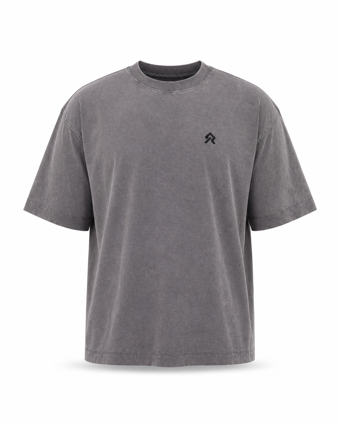 Grey Foundry Wash Heavyweight Tee, ghost flat, front view