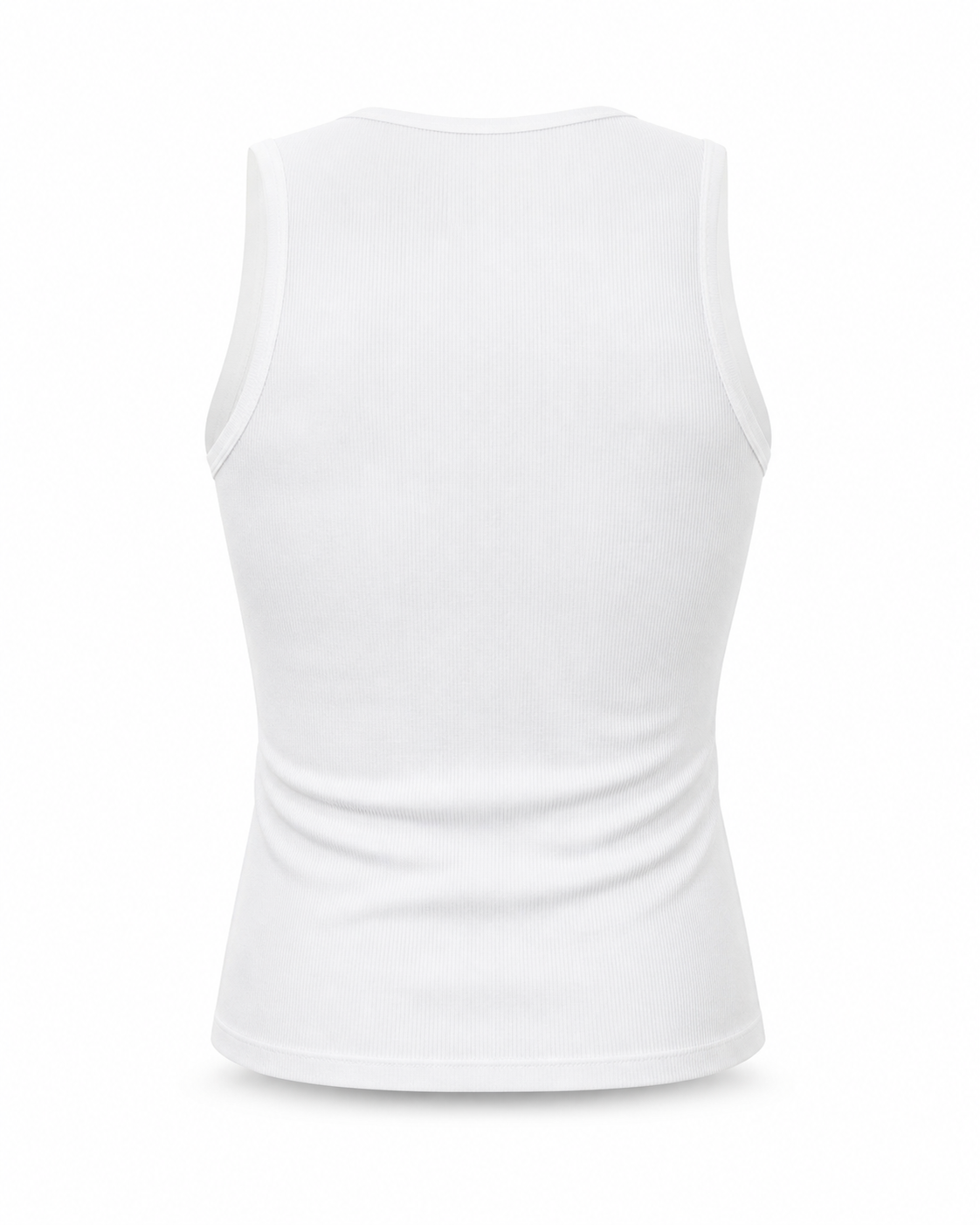 White Foundation Tank, ghost flat, rear view
