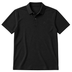 Black Executive Polo, ghost flat lay, front view