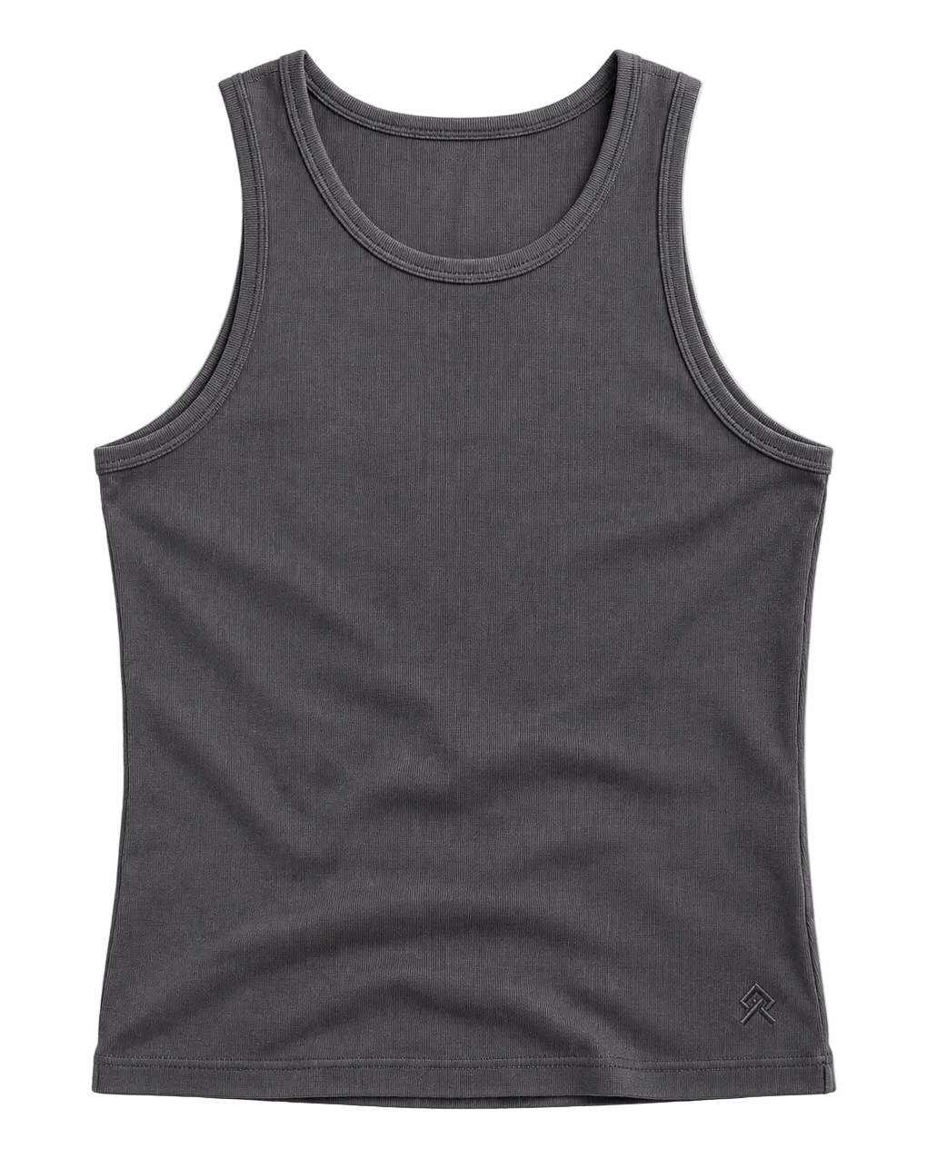 Grey Foundation Tank, ghost flat lay, front view