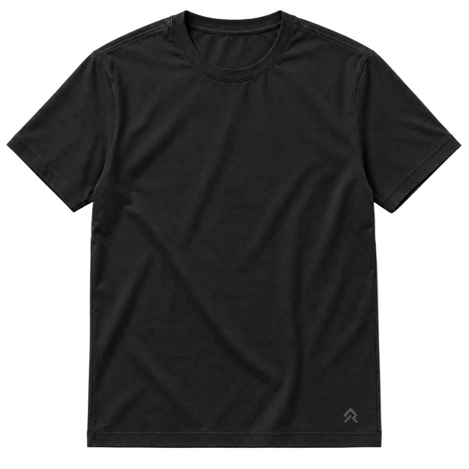 Black Foundation Tee, ghost flat lay, front view