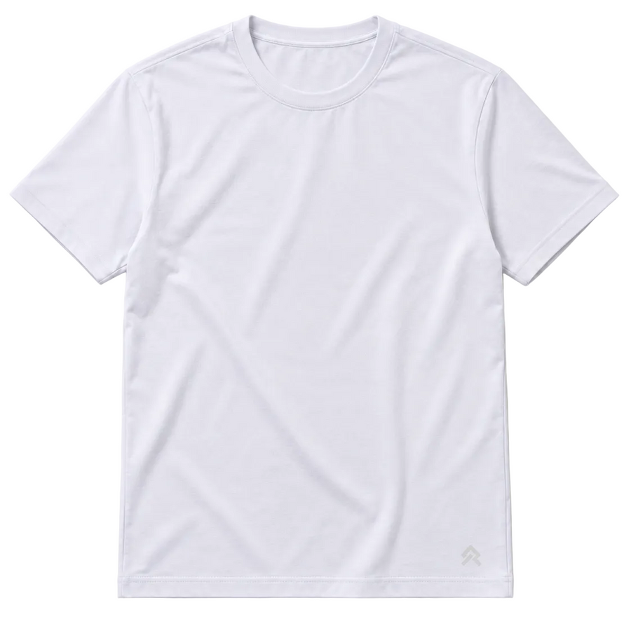 White Foundation Tee, ghost flat lay, front view